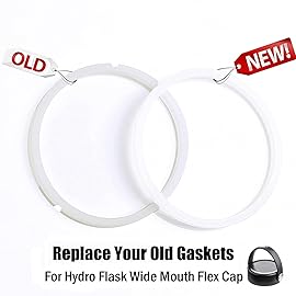 Greant 6 PCS Rubber Seal Fits Hydro Flask Wide Mouth Flex Caps, O Ring for Hydroflask Wide Flex Straw Cap, 2.2 inches Water Bottle Gasket Replacement