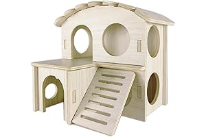 Hamster Hideout Cage Accessories - Hamster House and Habitat Wooden Hide Hut...