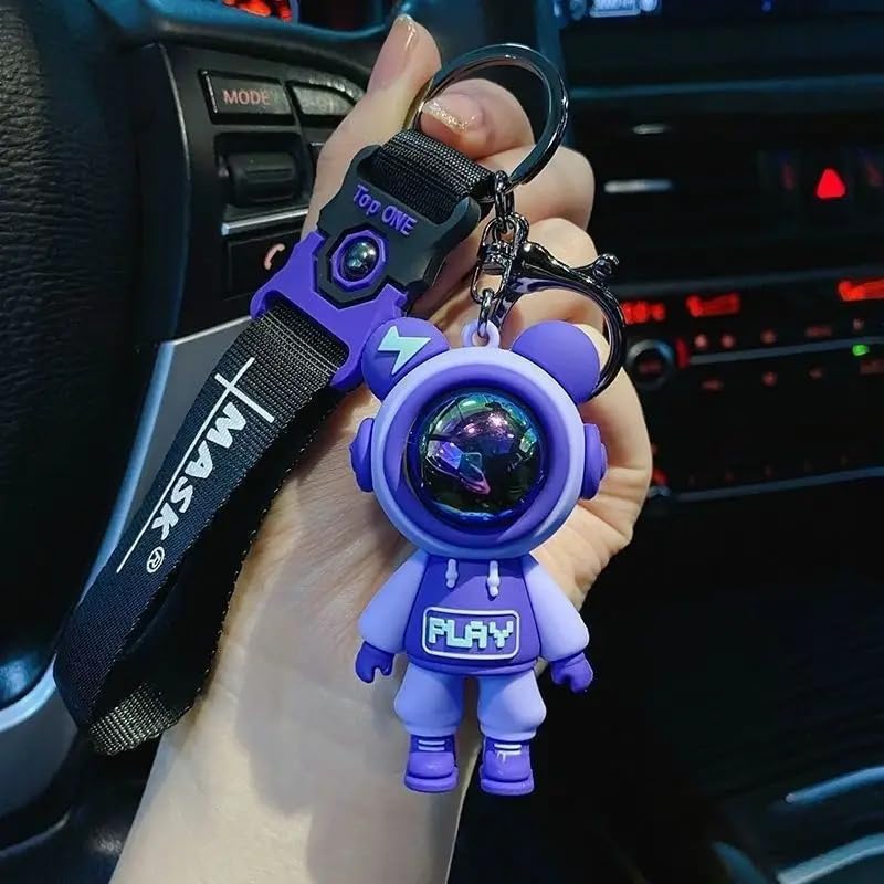 Image of Cute Cartoon Keychain for Girls Boys Silicone Kawaii Anime Character Keyring for Bags, Backpacks, Purse Handbag or Car Keys - Funny Keychain Wristlet for Kids
