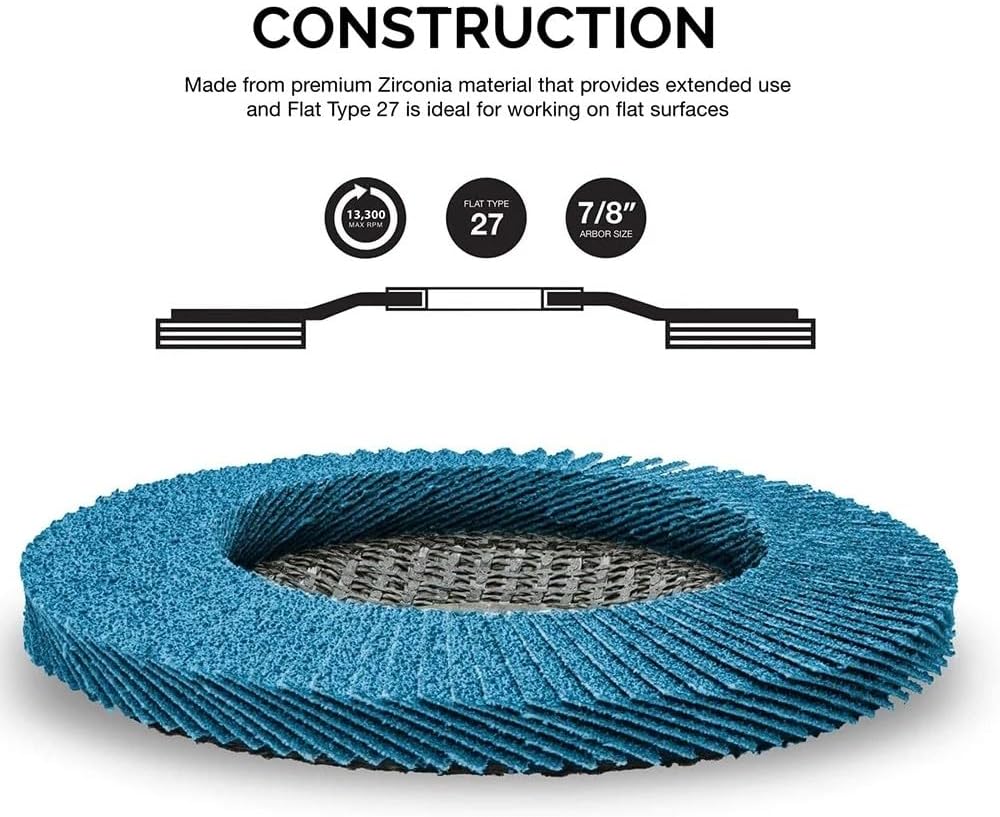 HEAGER Grinding Discs,Grinding Wheel,Angle Grinder, 10pcs 4.5 Inch Zirconia Grinding Wheels 40/60/80/120 Grit Professional Sanding Abrasive Blades for Angle Grinder(60)