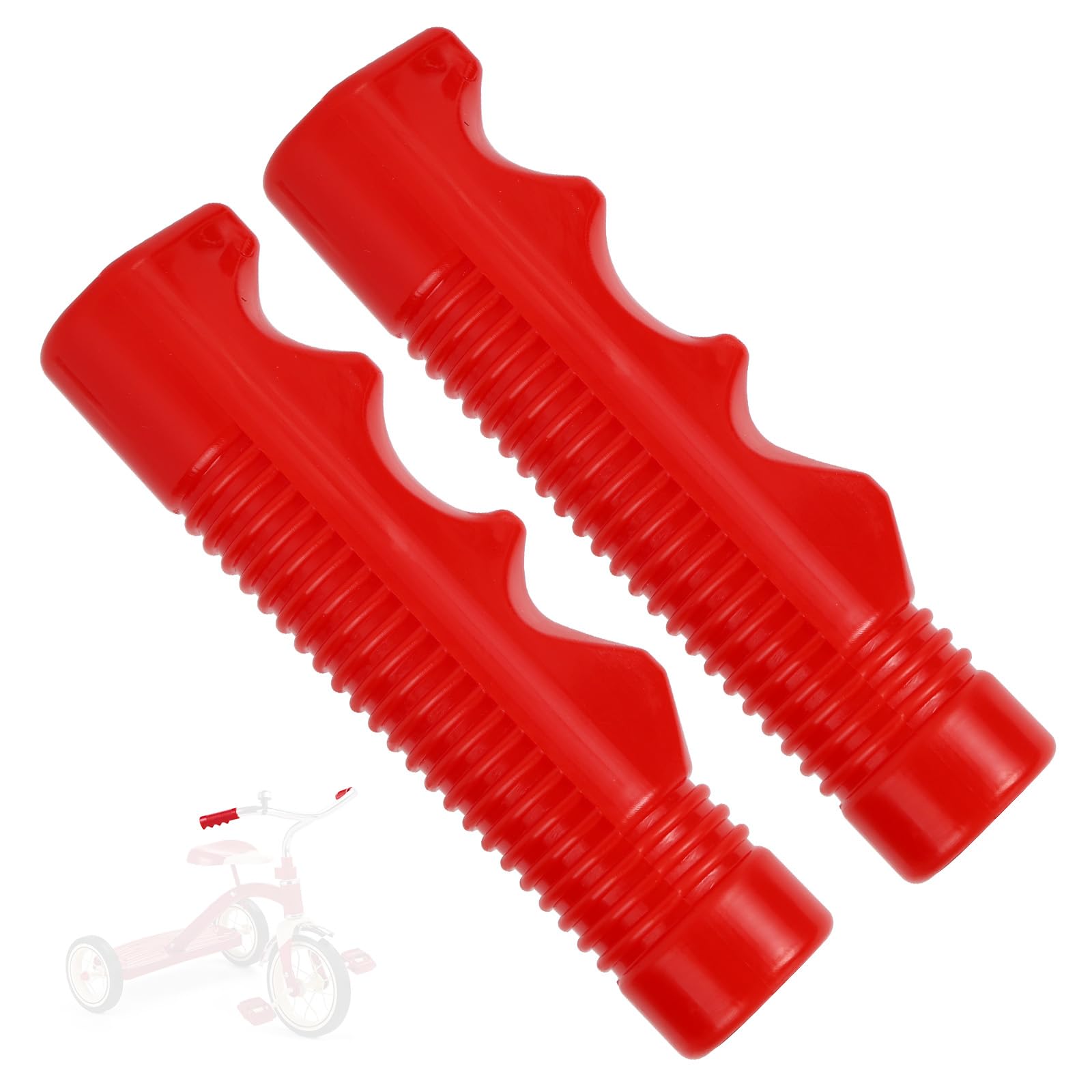 2pcs Tricycle Handlebar Grips Replacement, 3/4 Inch Non-Slip Bike Handle Grips Toddler Trike Accessories Parts Compatible with Radio Flyer Tricycles Bicycle Balance Bike Handlebar Covers (Red)