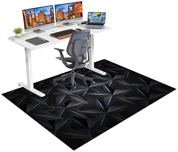Alfombrilla para Silla Gaming Grande Alfombrilla para Silla de Oficina Antideslizante Protector Suelo Protector Suelo Silla Ruedas Alfombra para Silla de Escritorio para Suelos Duros 60 x 70 cm