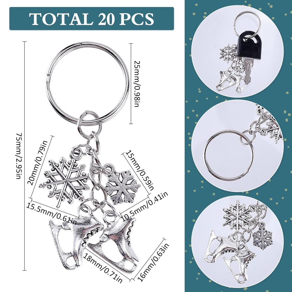 4 stuks schaats-sleutelhangers, sleutelhangers voor kinderen, schaatsen 4 stuks schaats-sleutelhangers, sleutelhangers voor kinderen, schaatsen