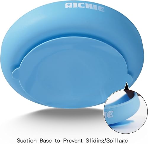 Miniatura 3 de RICHIE Slow Feed - Cuenco para perros, antigolpe, silicona duradera, seguro para razas pequeñas a grandes, color azul