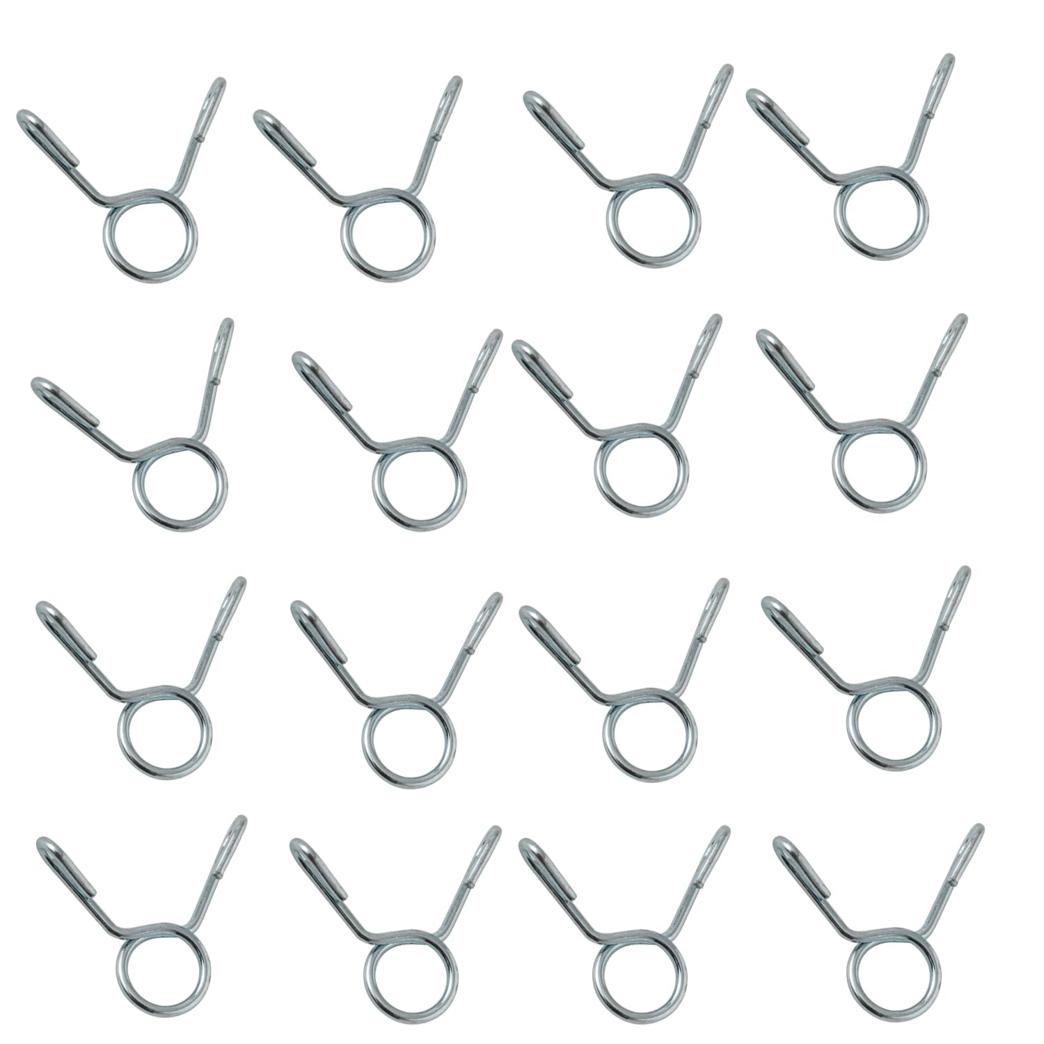 HaoChong 20-Pack Air Tubing Spring Clips Oxygen Pump Tube Retaining Clip Double Wire Spring Hose Fuel Line Silicone Tube Spring Clips Zinc Plated