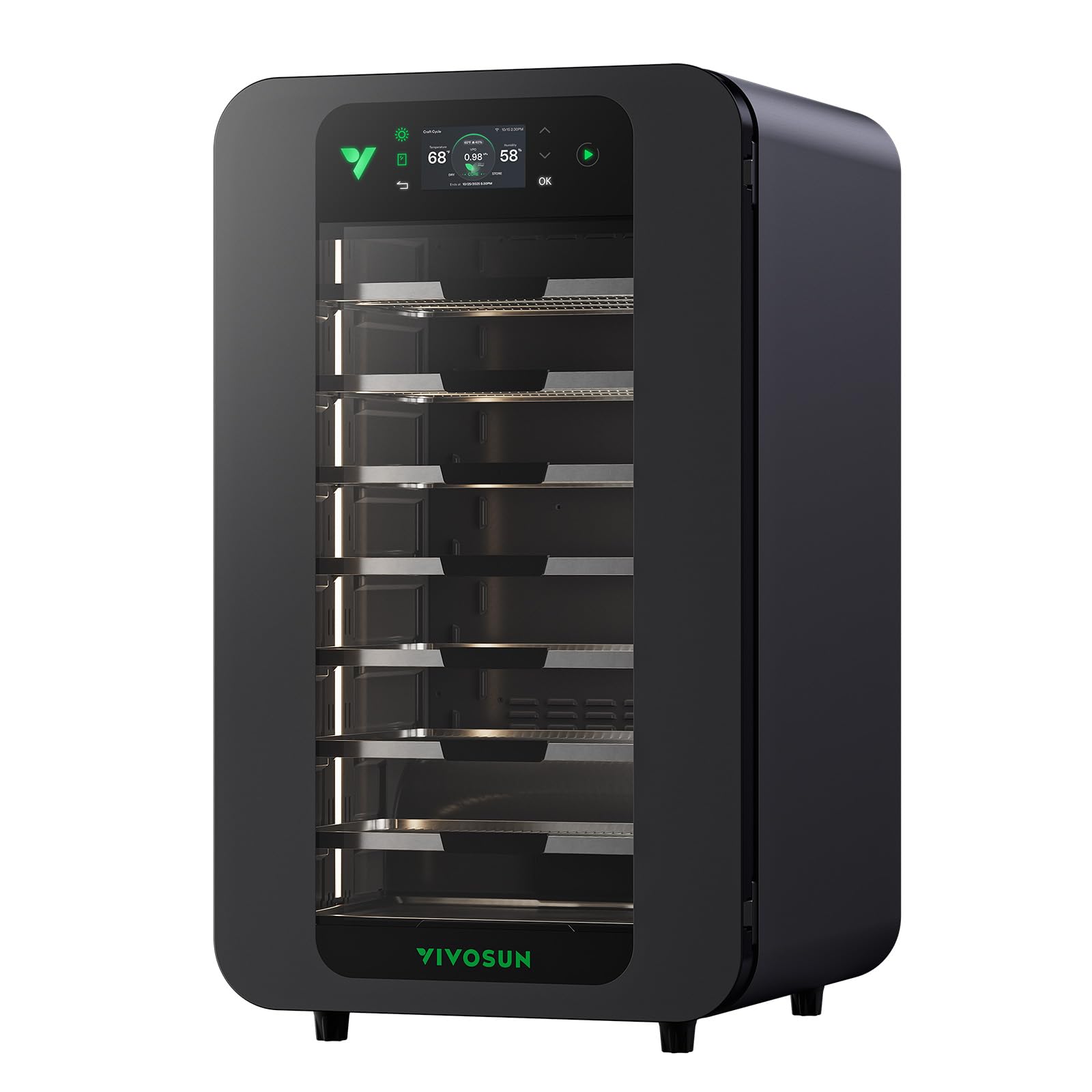 VIVOSUN Smart Post-Harvest Box, armario seco automático con control de temperatura y humedad, caja de almacenamiento con control de aplicación, programas individuales