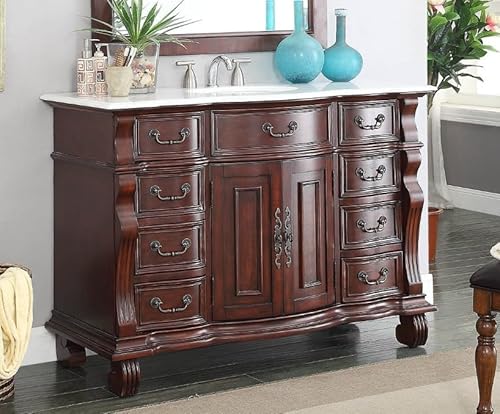 Benton Collection 50 inch Traditional Style Hopkinton Bathroom Vanity (50''