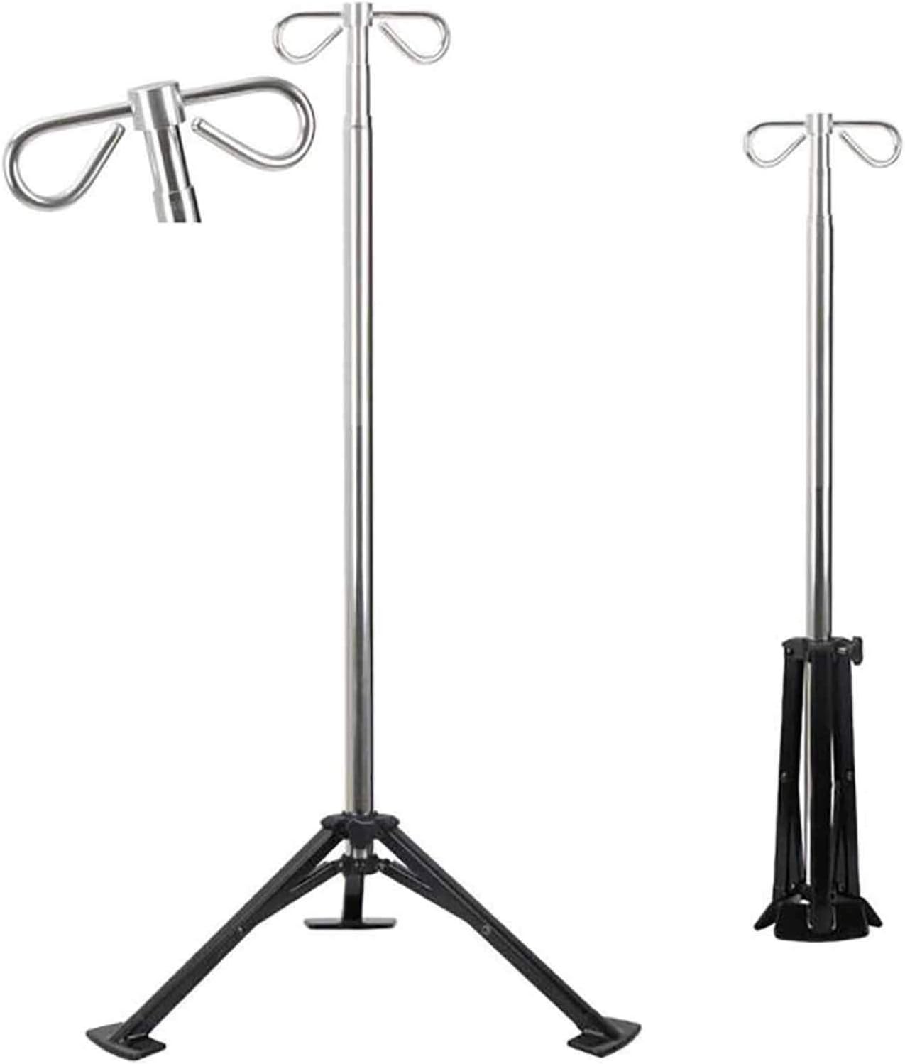 Portable Retractable IV Stand Folding Infusion Stand - IV Pole Drip Stand for Easy Medical Treatment and Mobility, Adjustable Height Option