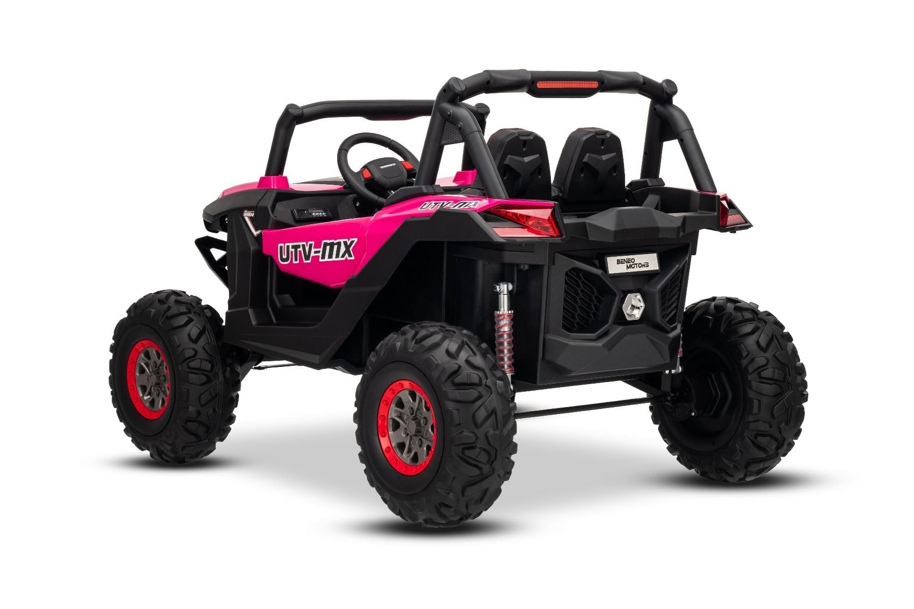 4x4 Voiture électrique Enfants Buggy 24V 2 Places Neuf RSX, Rose, véhicule électrique avec télécommande 2.4Ghz pour 3-8 Ans, Batterie Lithium, 4x45W, MP3/USB/AUX, LED Avant et arrière