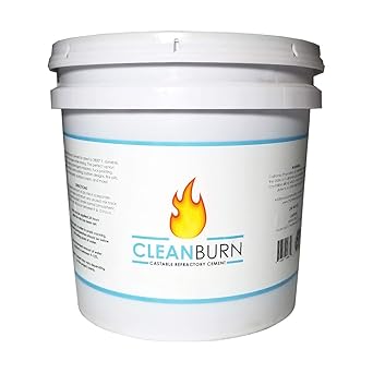 Cleanburn 25 lb. Pail of Dry-Mix Refractory Cement, High-Temperature Castable Refractory Mortar for Masonry Repair