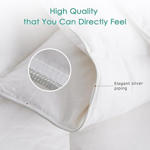 Miniatura 6 de APSMILE Edredón de fibra de plumón prémium tamaño Queen, relleno de edredón para todas las estaciones, tamaño Queen con 8 pestañas en las esquinas,