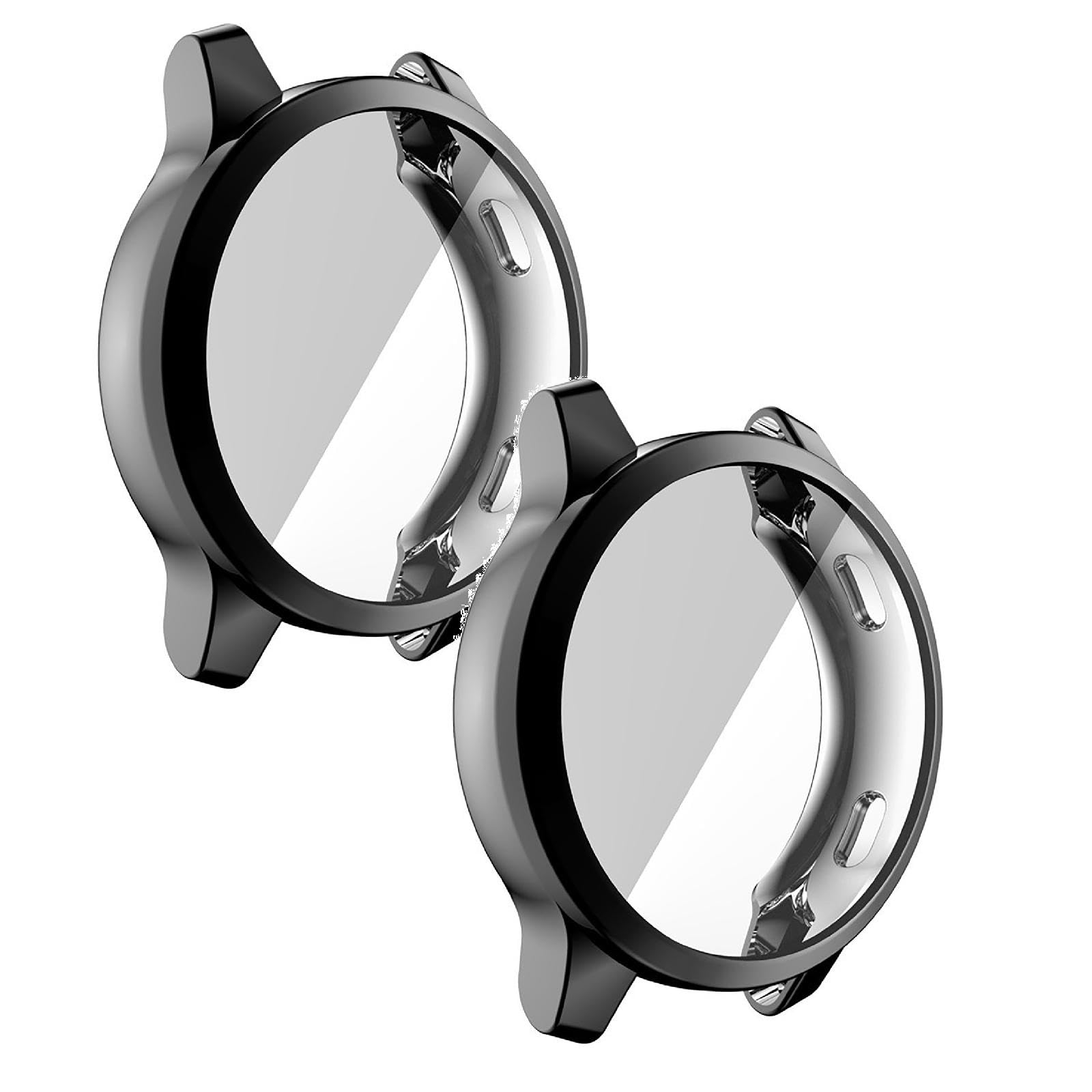 Niboow Cover [2 Pezzi] Compatibile con Garmin Vivoactive 4S, Con Pellicola Protettiva, Protezione Ultra Sottile TPU Custodia, Morbida Custodiain Compatibile con Garmin Vivoactive 4S-Rosa+Trasparente