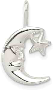 Amazon.com: Simply Starz Sterling Silver Moon w/Star Charm