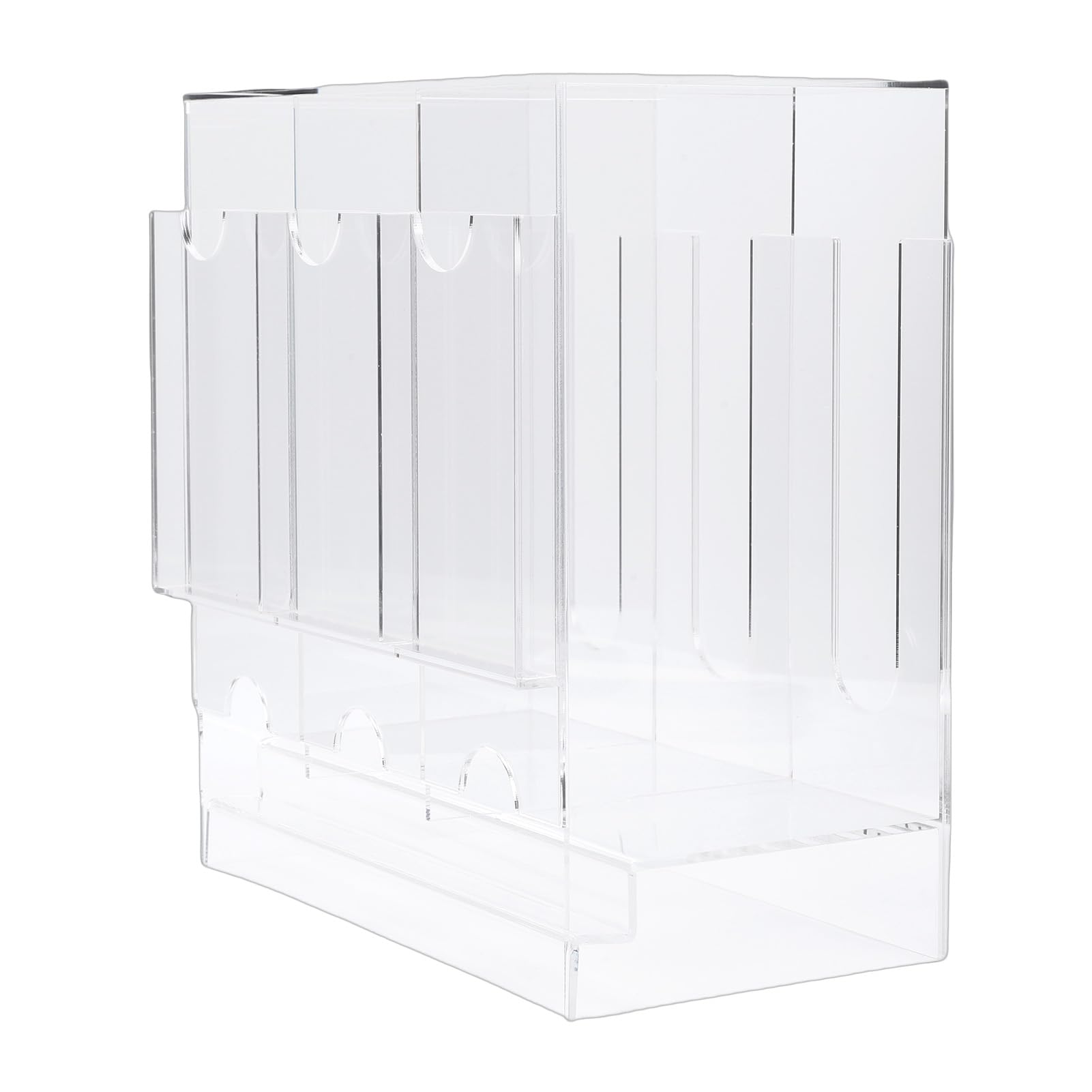 Dispenser per Carte Aziendali, in Acrilico, con 3 Slot, per Tessere Associative, Base Trasparente, Robusto Organizer per Scrivania da Ufficio