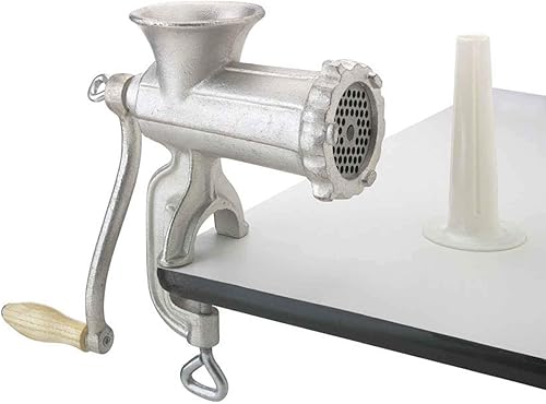 Vista 4 de Eastman Outdoors 38213 #10 - Picadora de carne con 3 boquillas, abrazadera de mesa y placa fina de 316 pulgadas