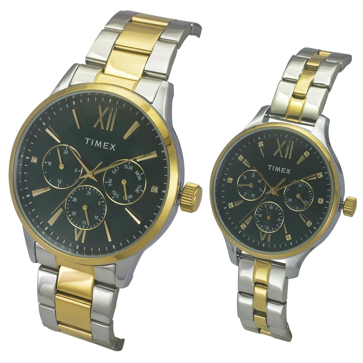 TIMEX Stainless Steel Unisex Teal Round Dial Analog Pair Watches - Tw00Pr315, Band_Multicolor (B0D95VBBQP) Amazon Price History, Amazon Price Tracker