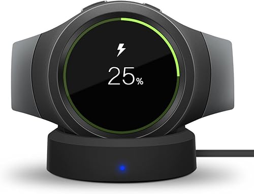 Miniatura 2 de Reemplazo para Samsung Gear S3 Classic SM-R770 / S3 Frontier SM-R760 Smartwatch Base de carga inalámbrica con cable micro USB, color negro