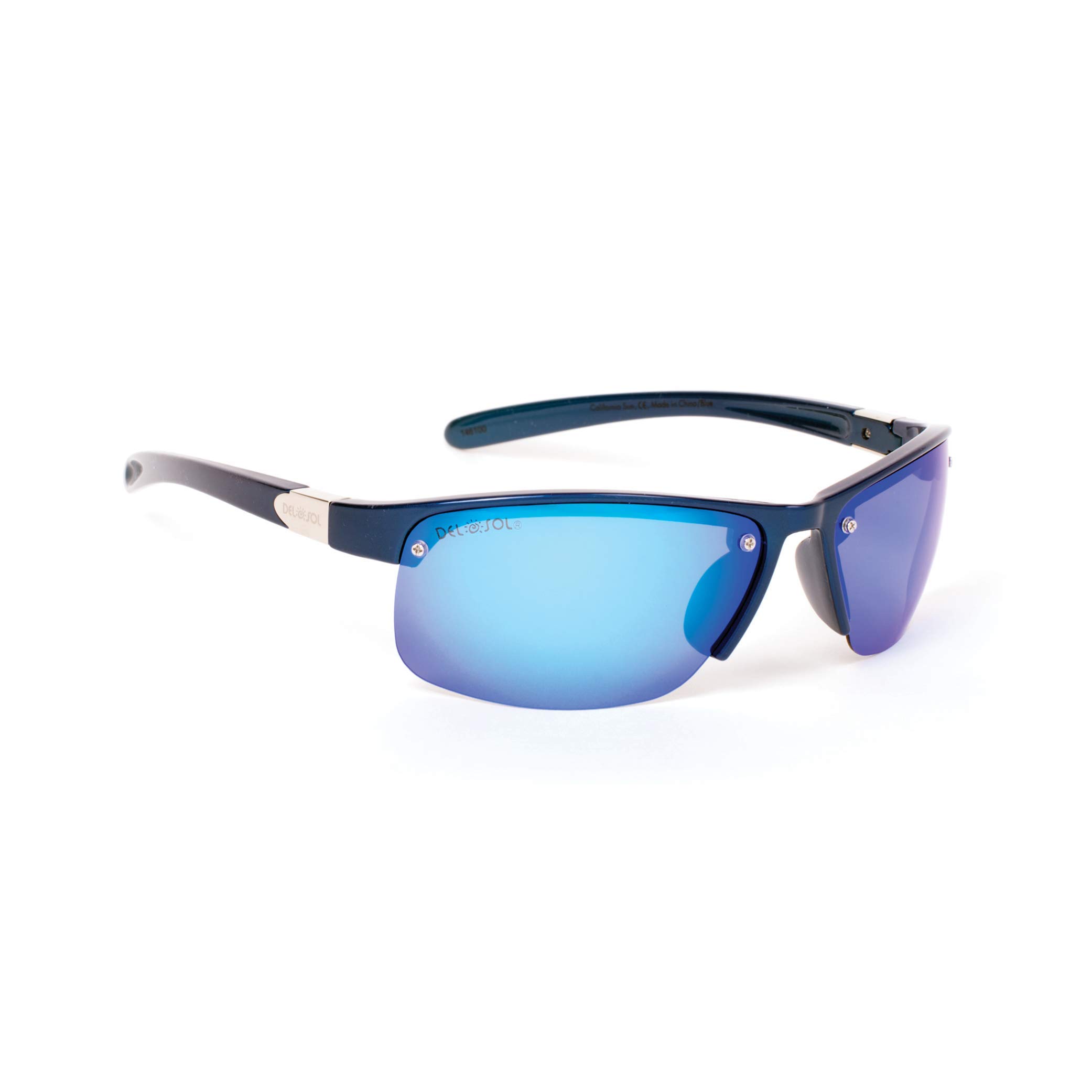 Del Sol Solize Color-Changing Sunglasses For Men - California Sun - Changes Color from Charcoal to Blue in the Sun - Mirrored Lens, 100% UVA/UVB Protection
