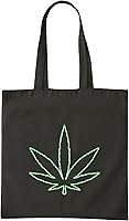 Vista 1 de Neon Marihuana Leaf Design Gift for Cannabis Lovers Sweas Navy Black Multicolor Canvas Tote Bag