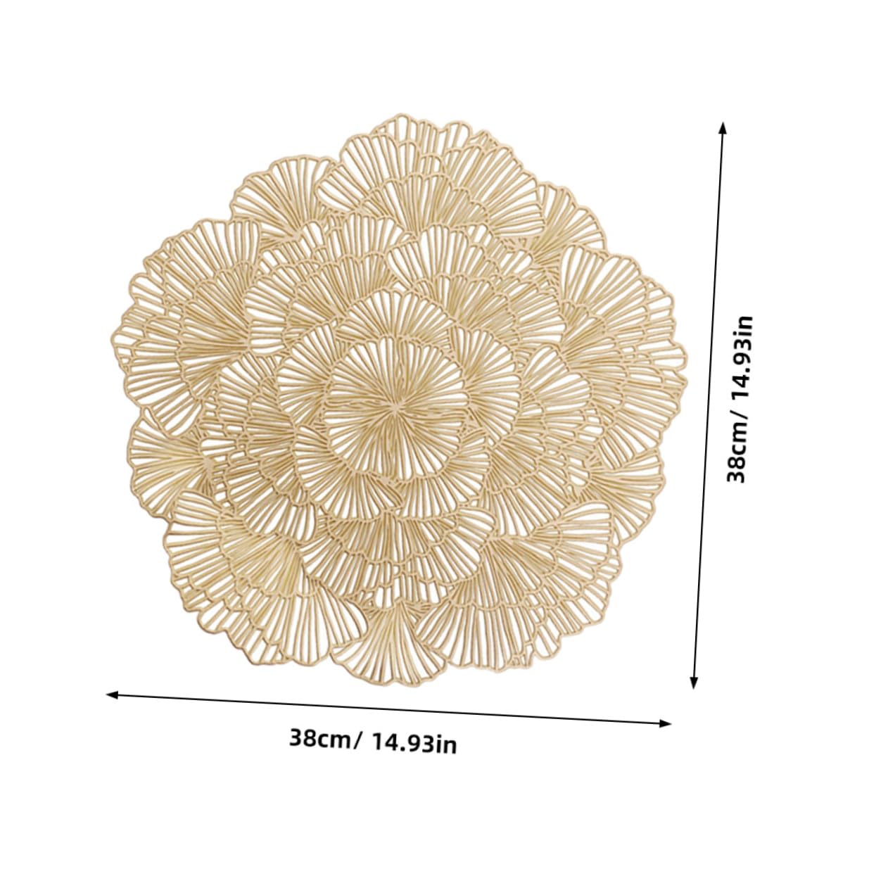 Mantel Individual Hoja de Ginkgo Dorado PVC 12 Piezas | Diseño Calado Elegante, Protector de Escritorio Multiuso, Formato Decorativo para Mesa