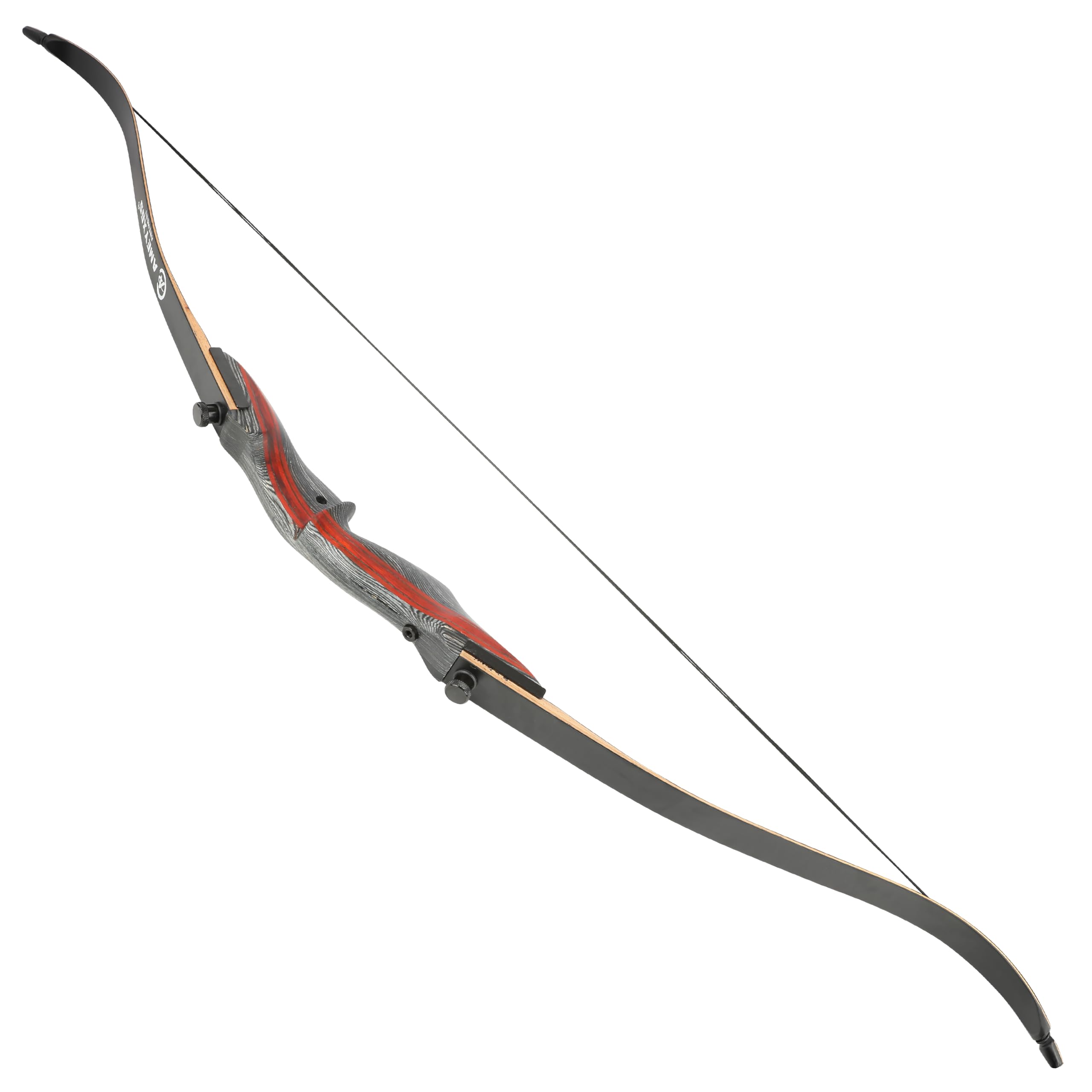 Arc recurve démontable 62" 20-44 LB Chasse Traditionnel Droitier Poignée 17 Pouces Tir à l'arc Plein air