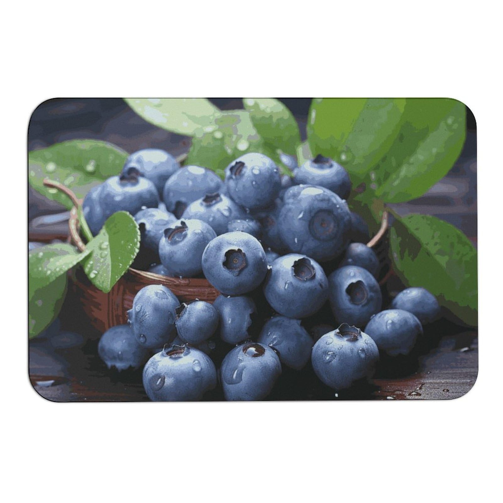 Tapis absorbant l'eau et antidérapant motif myrtilles