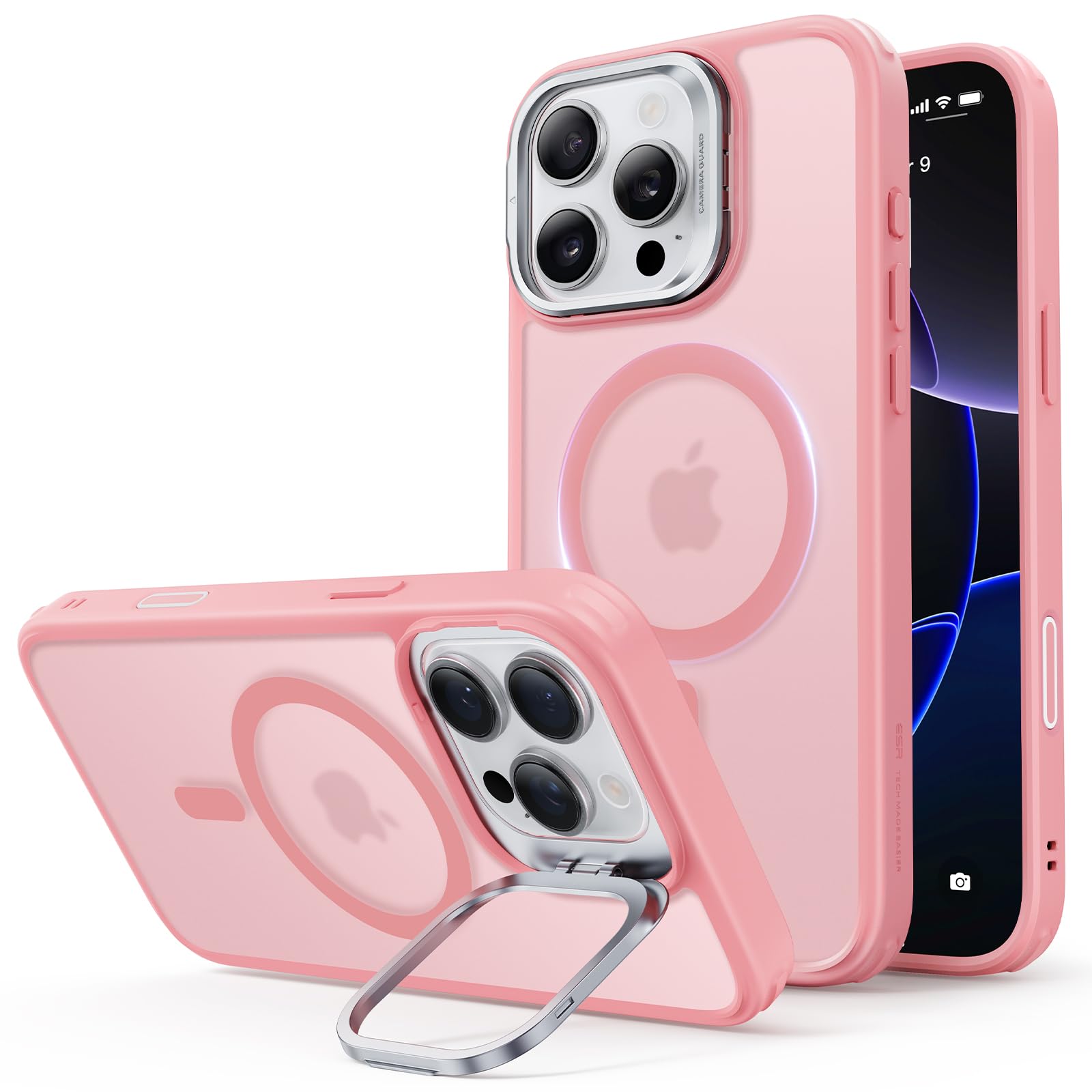 ESR iPhone 16 Pro混合壳 磨砂粉 支架款