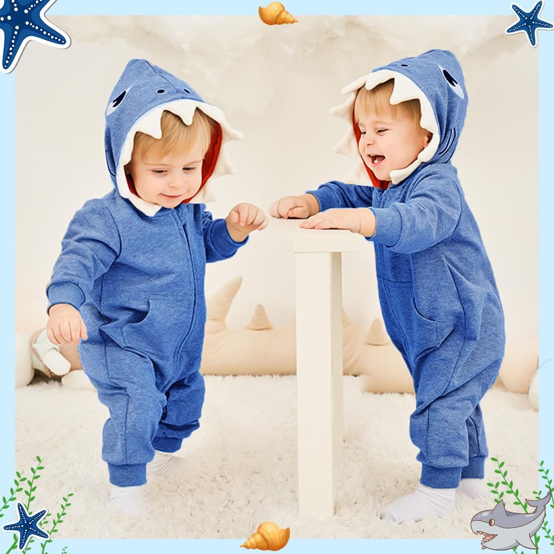 Fairy Baby Infant Shark Costumes Baby Outfit Hoodie Romper 3D Cartoon Cute Jumpsuit Bodysuit for Toddler Boys Girls 3-24M - Image 4