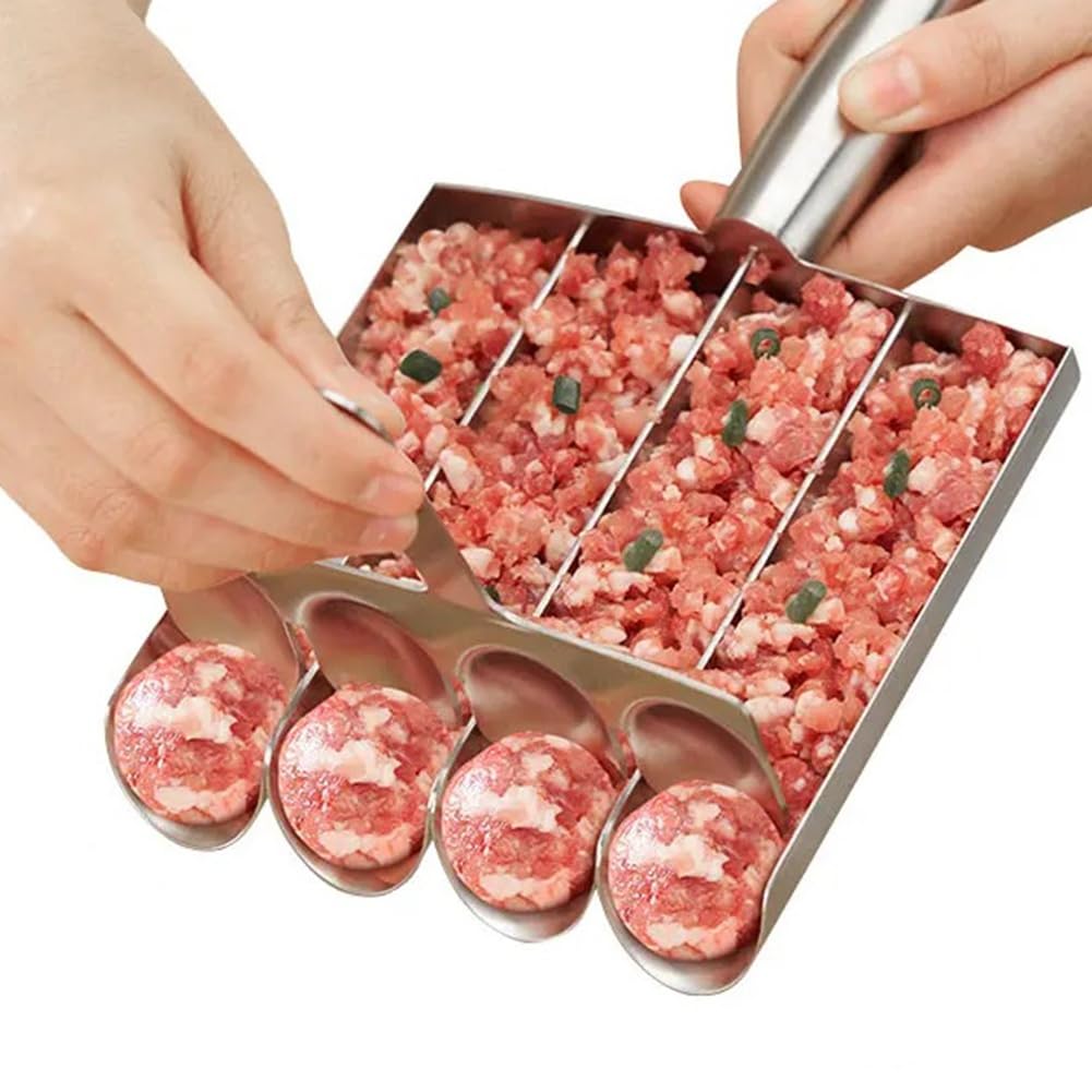 CTRLZS Meatball Maker+Cutting Spade Multifunction Meatball Scoop Maker Stainless Steel Kitchen Manual Meatball Making Tools A