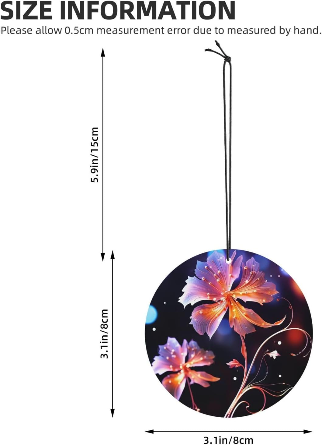Cool Decorative FLowers Car Air Fresheners Cards Set of 4 Pieces, Long-Lasting Auto Aromatherapy Tablets Gifts Car Rearview Mirror Pendant Hanging Scented Cards for Wardrobe Bathroom image 4