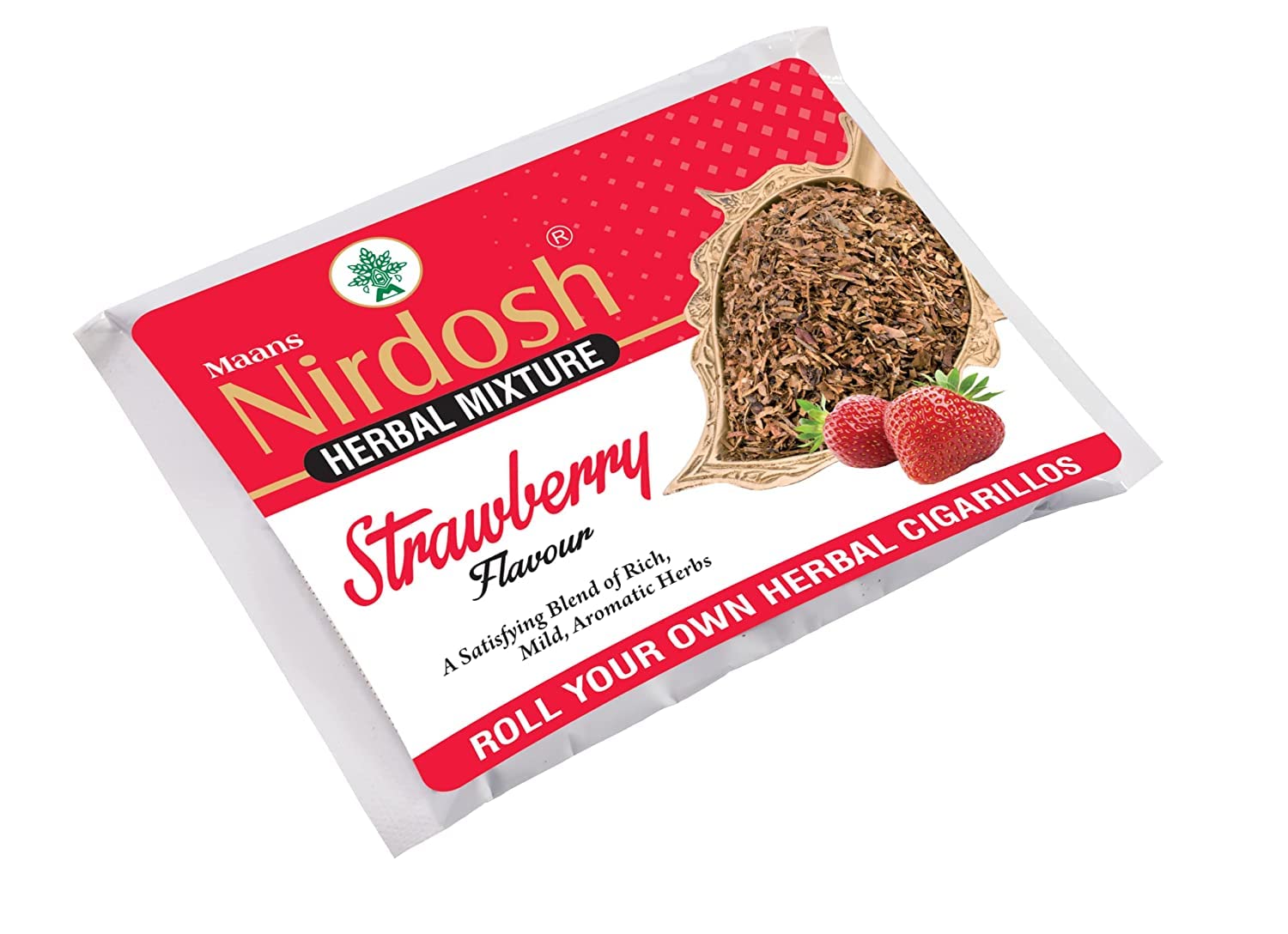 Livebasil Nirdosh 100% Natural Herbal Mixture for Healthy Smoking Cessation With Natural Mixed Herbs (ROLL YOUR OWN) (Strawberry)