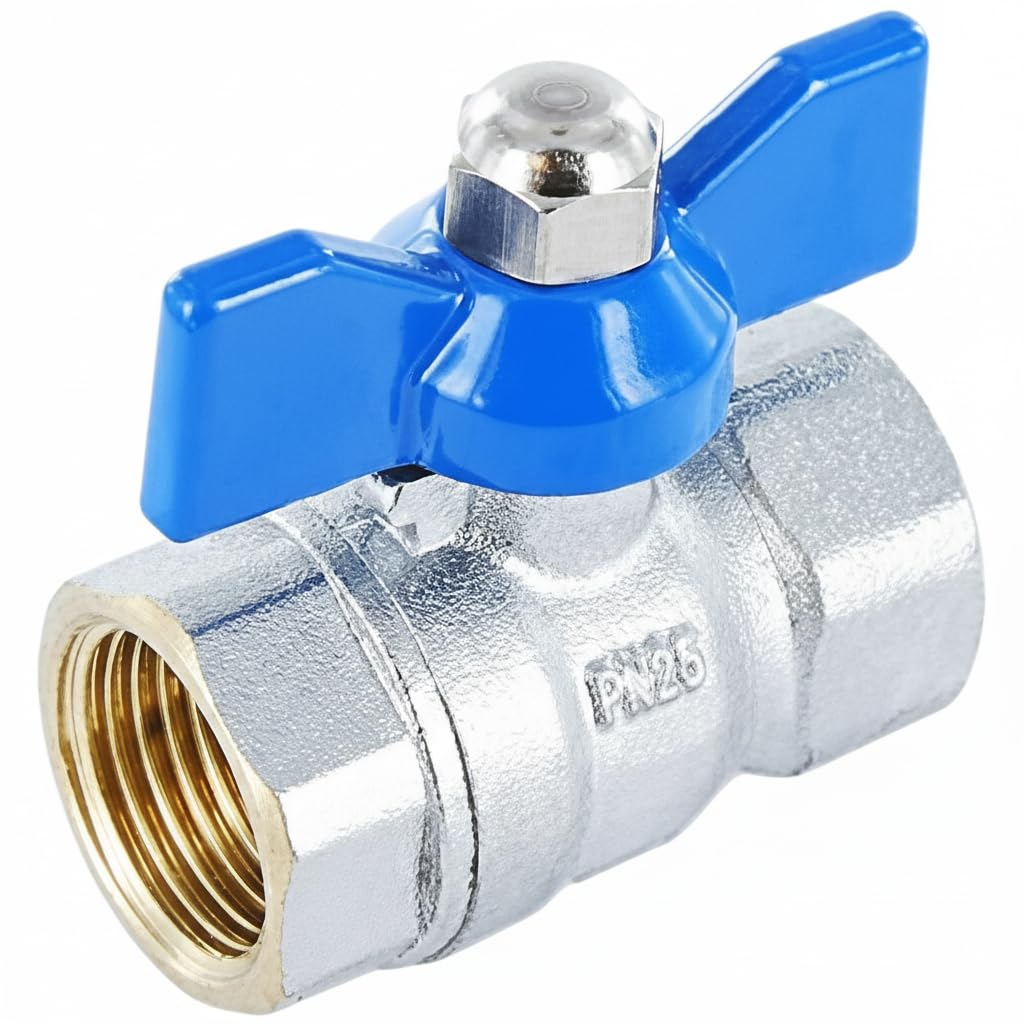 Suinga Valvula Esfera 3/4'' PN25 | Pack 4 Valvulas de Bola Rosca Hembra-Hembra 3/4'' | Maneta Metalica Reversible | Valvula Metalizada de Alta Resistencia