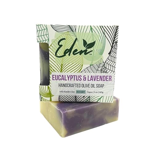EDEN Daily Essentials - Barra de jabón natural hecha a mano - Jabón de aceite de oliva perfumado con aceites esenciales puros - 5oz