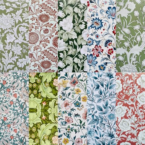 Image of 5 inchx5 inch 50pcs Cotton Fabric Squares for Sewing Quilting Supplies- Morris A | Good quality wonderful colors beautiful patterns soft and sturdy 100% cotton fabric squares perfect for quilting projects