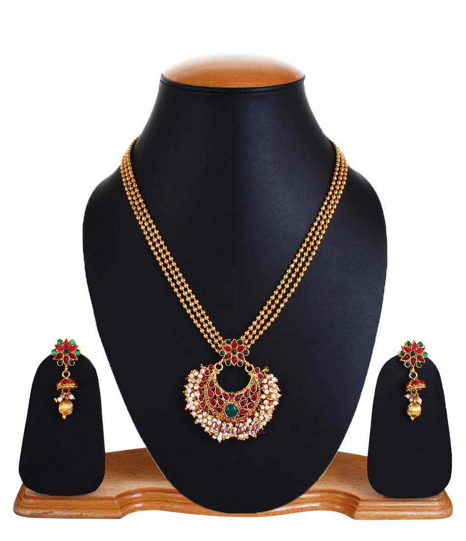 Traditional Jewellery Temple Necklace Set with Earrings