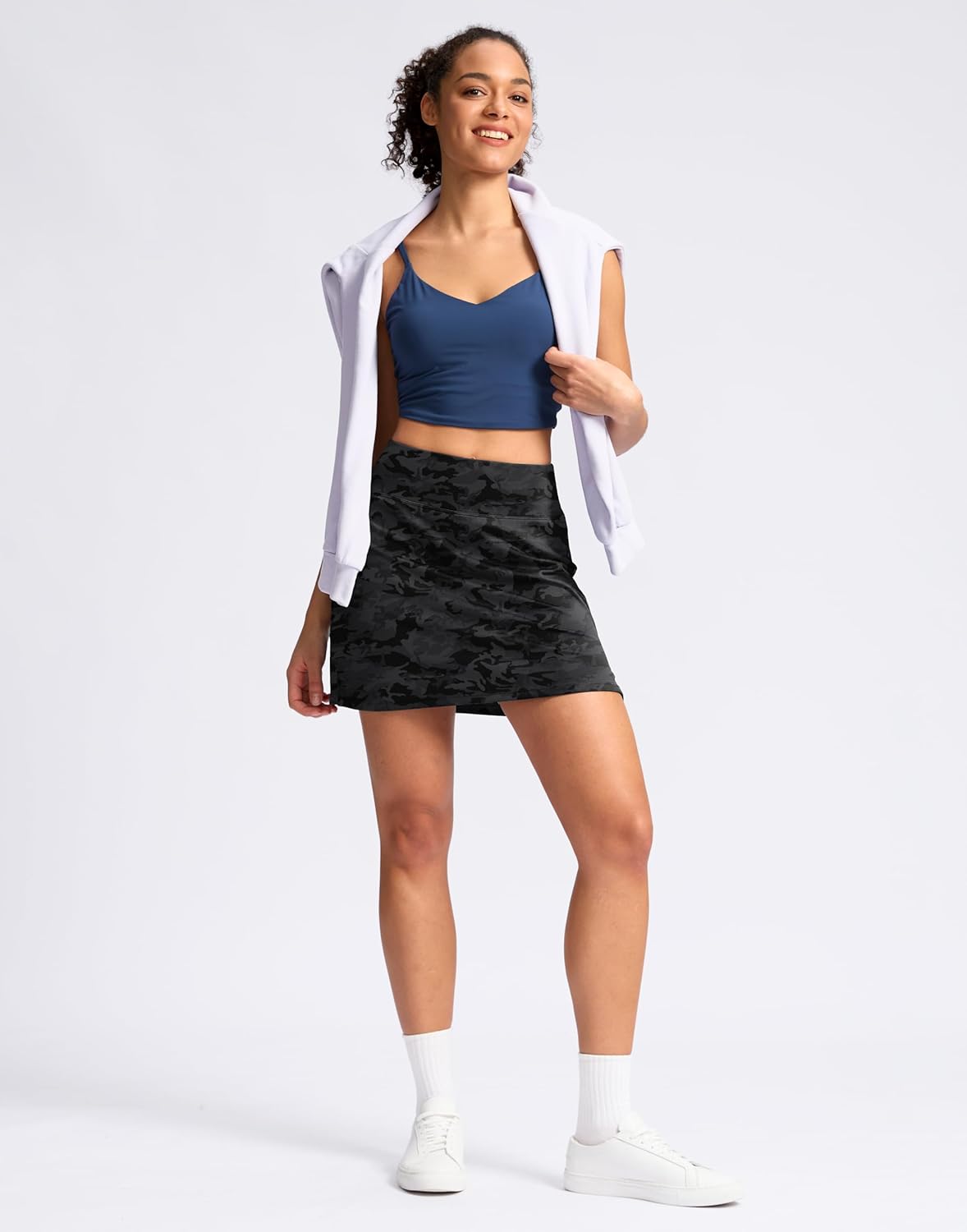 SANTINY 16" Skorts for Women with 2 Pockets High Waisted A Line Pickleball Golf Skort Casual Athletic Tennis Skirt - Image 3