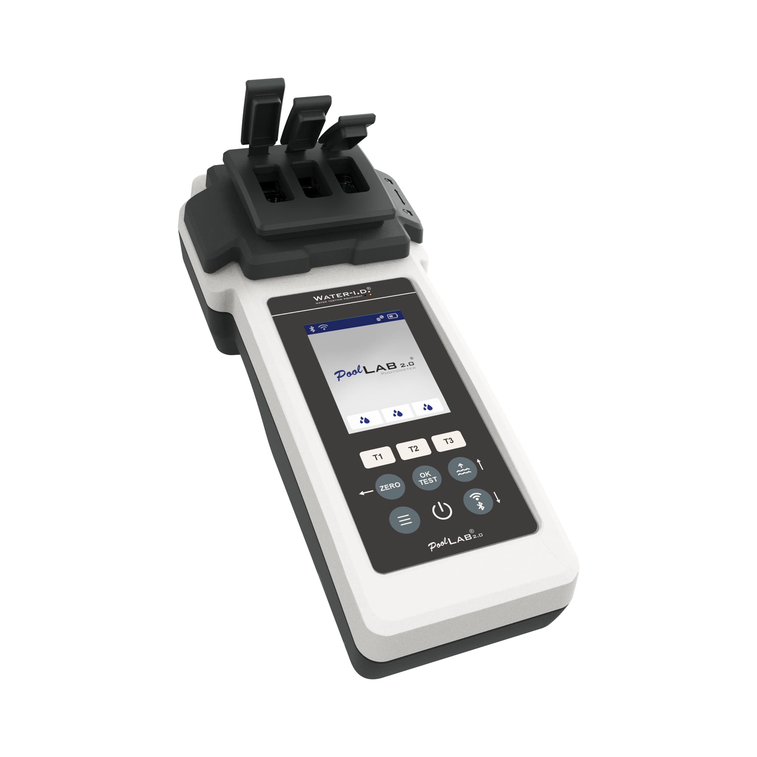 PoolLab 2.0 mit 70 Testtabletten Edition für MediMuc - 24 Parameter - Bluetooth, WiFi, 2.4 Zoll Farbdisplay, App