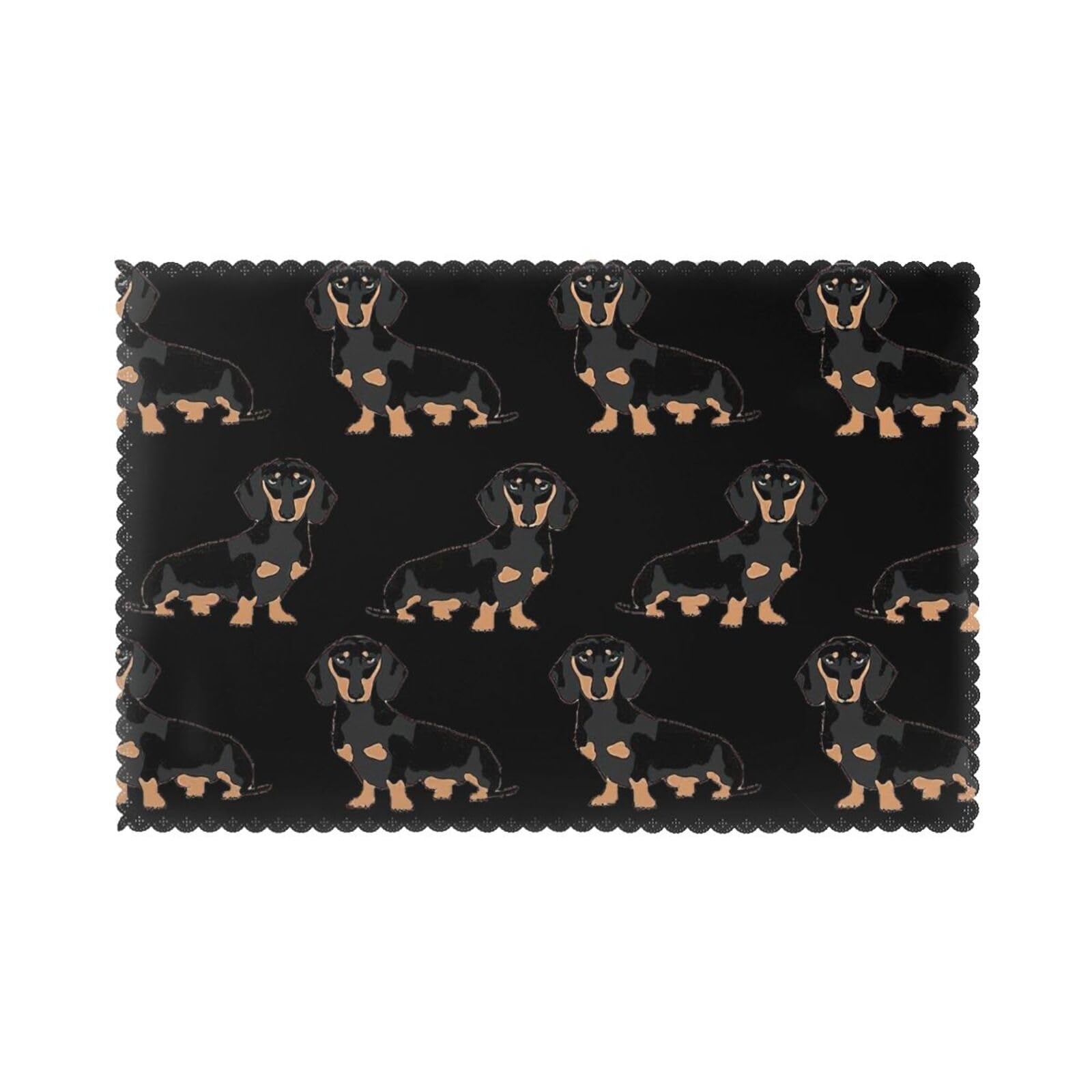 Dachshund Weiner Pet Dogs Print Placemats for Dining Table Set of 6 12x18 Inch Table Mats for Party Kitchen Dining.