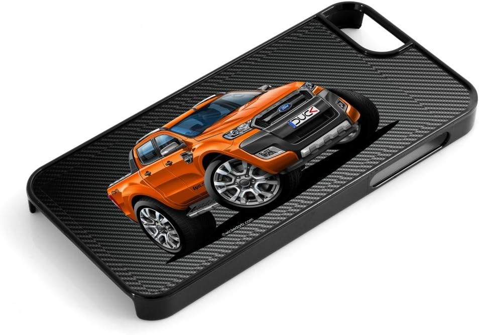 WickedArtz Cartoon Car Ford Ranger T6 Wildtrak 2015+ Double Cab Pick Up iPhone 7/7s Case/Cover (Orange)
