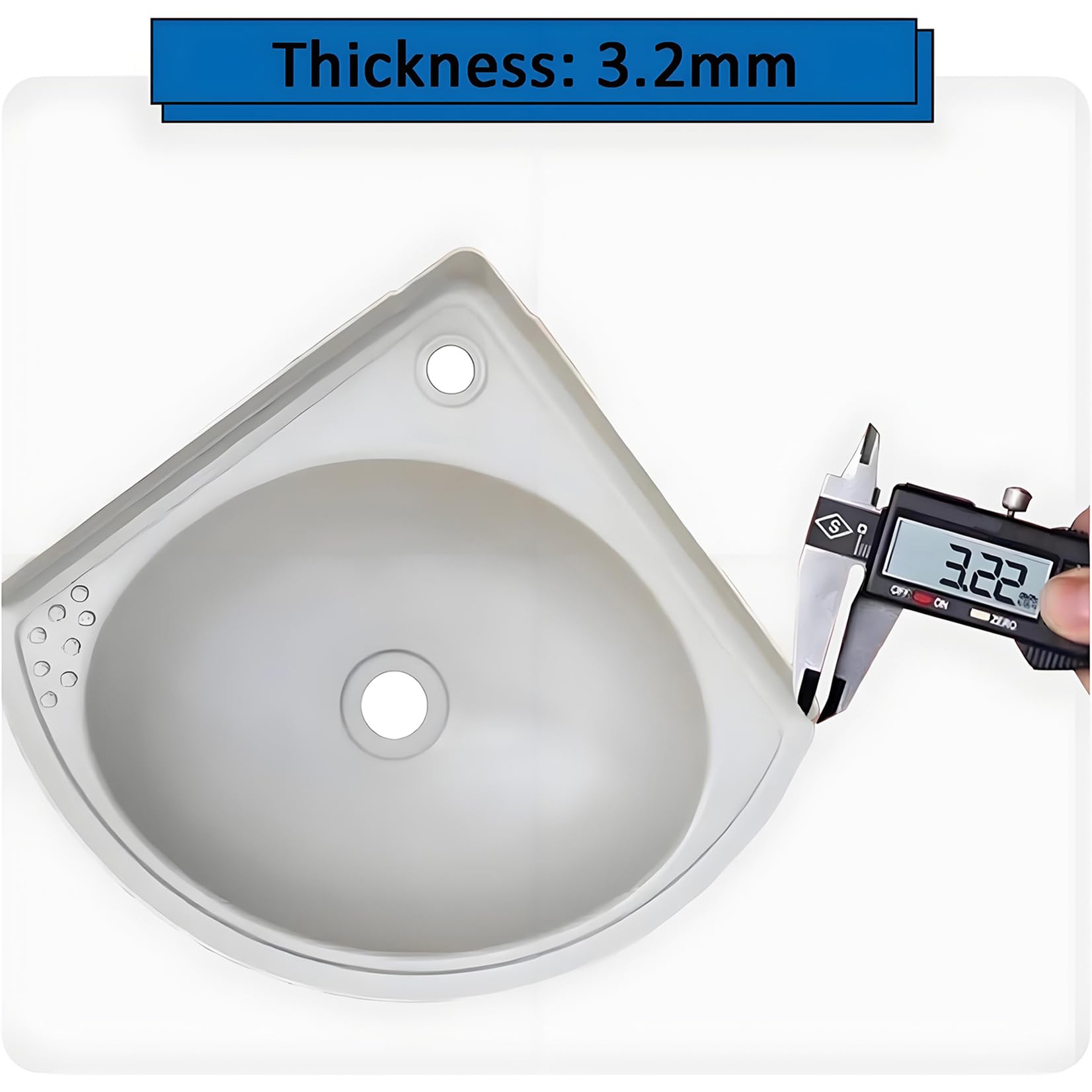 Lavandini Bagno Montaggio Parete Lavandini Angolari Triangolare Senza Foratura Mini Lavabo Plastica da Bagno Con Rubinetto E Accessori Di Scarico,lavello per bagno,Camper, Barca,Wc