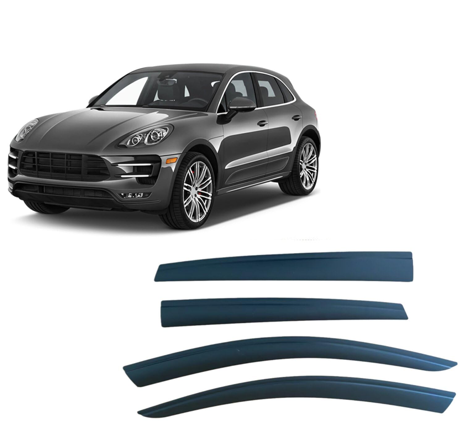 Acwyahso Rain Guards Wind Deflectors for Porsche Macan 2014-2024, 4Pcs Vent Visors, Allows Fresh Air & Keeps Rain Out, No-Drill Install