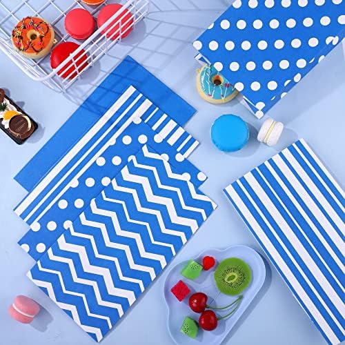 MIMIND 40 Pieces Party Paper Favor Bags Kids' Goodie Bags Kraft Candy Treat Bags for Birthday Wedding Party Christmas, Blue