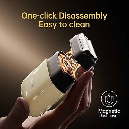 Miniatura 5 de Mini afeitadoras eléctricas de acero para hombres: Mini maquinilla de afeitar eléctrica mejorada, afeitadora de viaje portátil con impermeabilidad