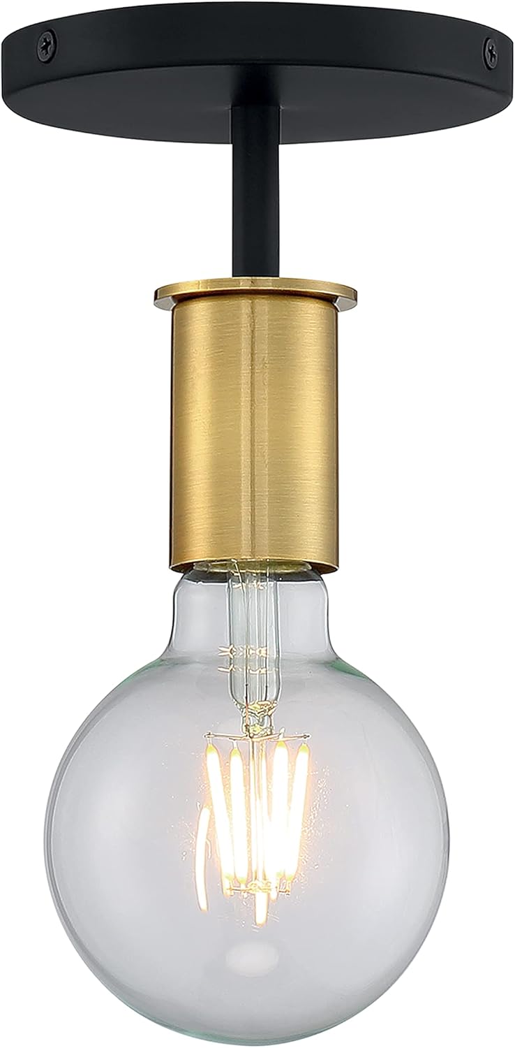 Nuvo Lighting 60-7343 Transitional One Light Semi Flush Mount from Ryder Collection in Black Finish,