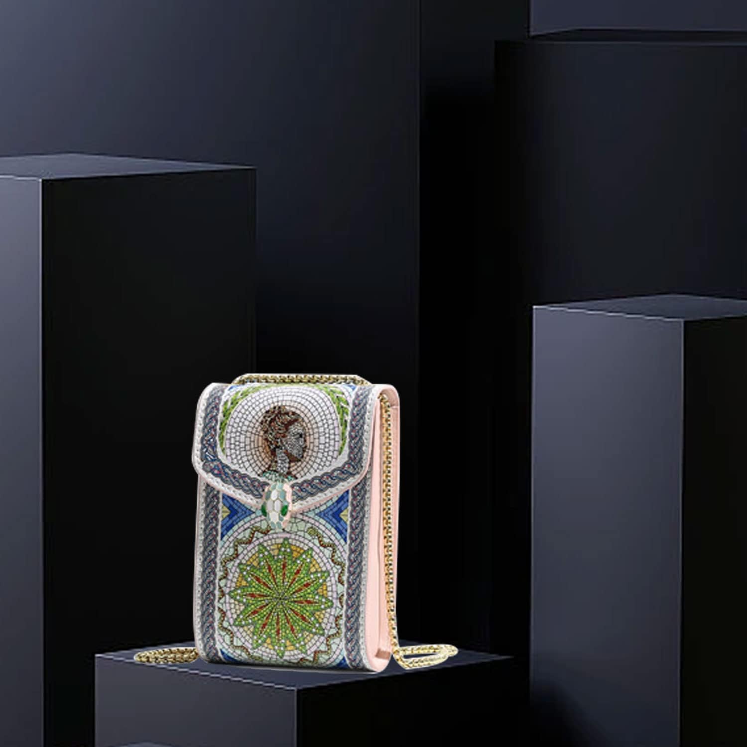 Cell phone female crossbody bag ancient Roman style bag multicolor purse women's most suitable smartphone gift for girls - Image 6