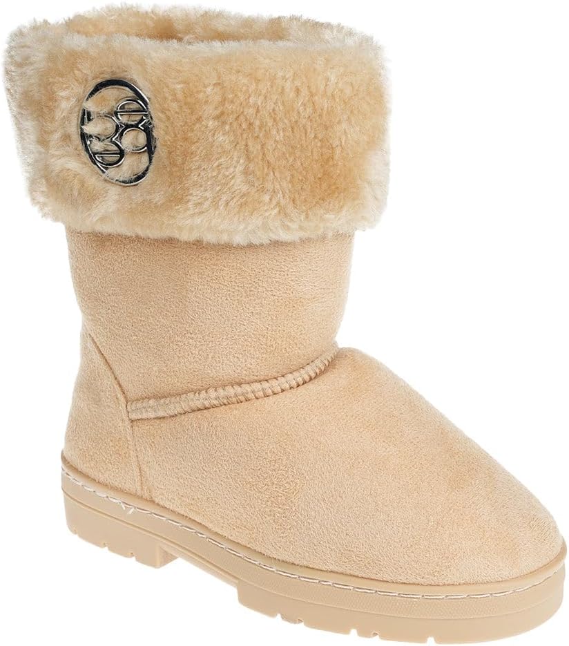 bebe Girl's Winter Snow Boots Comfy and Cozy Fashion Ankle Boots - Warm Boots For Girls (Toddler/Little Kid/Big Kid)