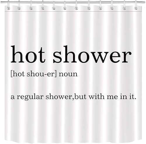 Miniatura 5 de LB Juego de cortinas de ducha con diseño de personalidad, cortinas de ducha concisas en blanco y negro para baño con ganchos, 72 x 72 pulgadas, tela