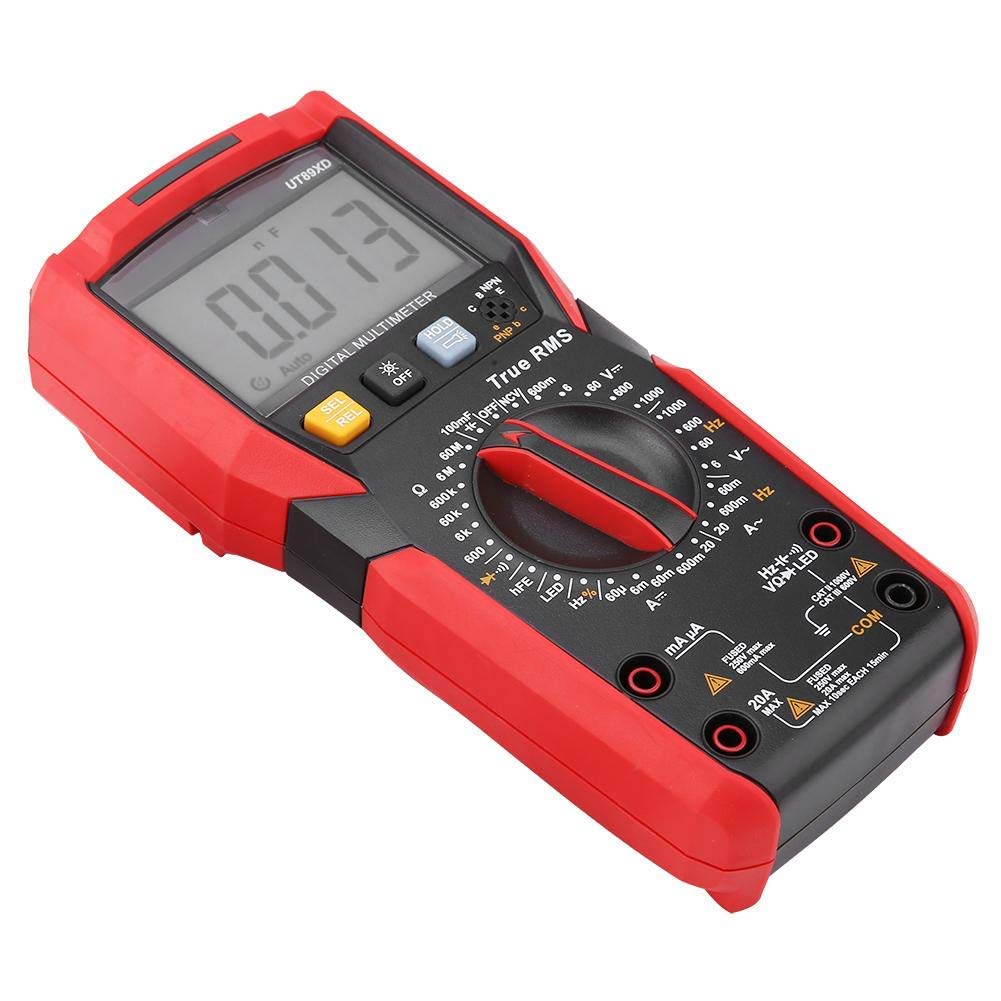 UT89X / UT89XD Multimetro Digitale Tester di Tensione con Sensore di Temperatura (Rosso e Grigio)(UT89XD)