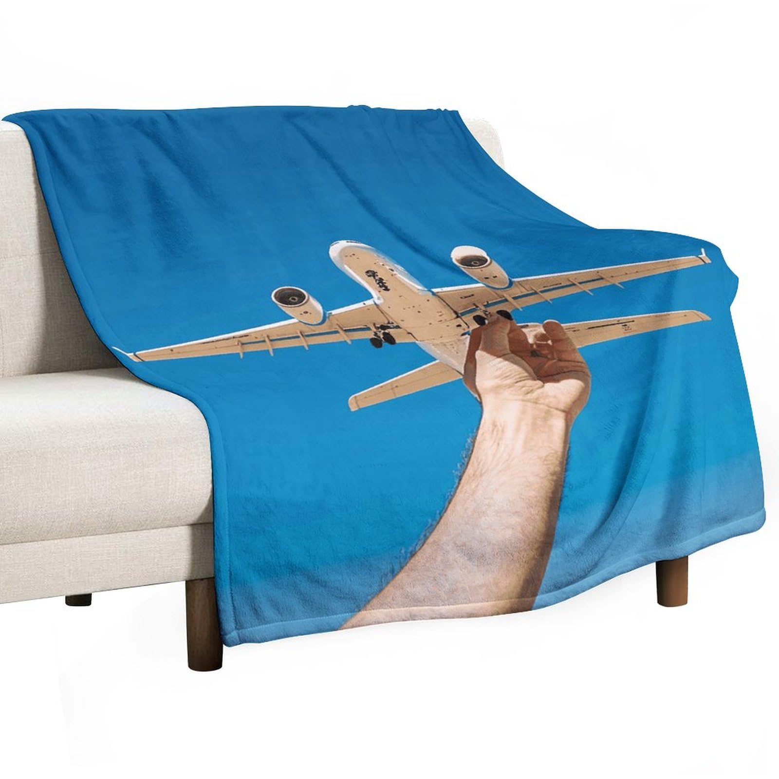 Couverture super douce pour des instants de tendresse infinie sous un ciel bleu texturé