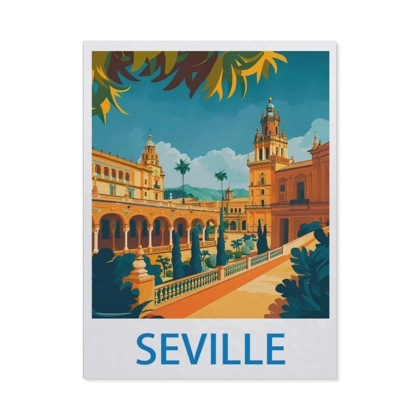 Beayodkp （30 X 40 Cm/11.81 X 15.74 Inches） Seville，Diamond Painting Kits For Adults - 5D Diamond Painting Kit Full Drill, Diamond Art Kits For Home Wall Decor-Ci48